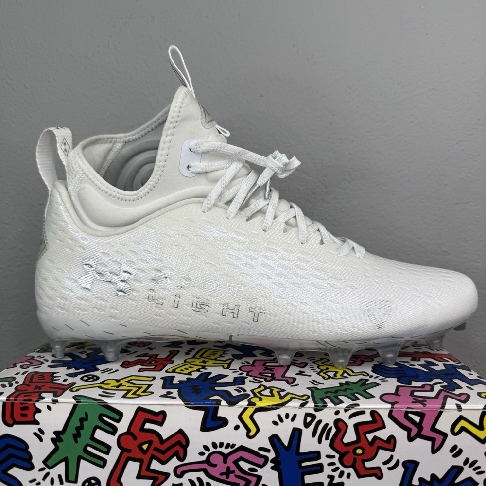 Under Armour Spotlight LUX MC 2 White Football Cleats‎ Men's Size 13 3025082-100